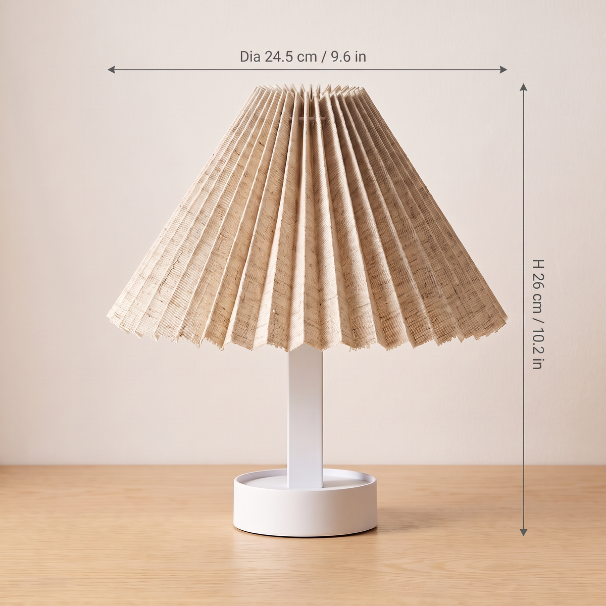 Adjustable Dual-Shape Retro Table Lamp dimensions, 24.5cm wide and 26cm tall when open