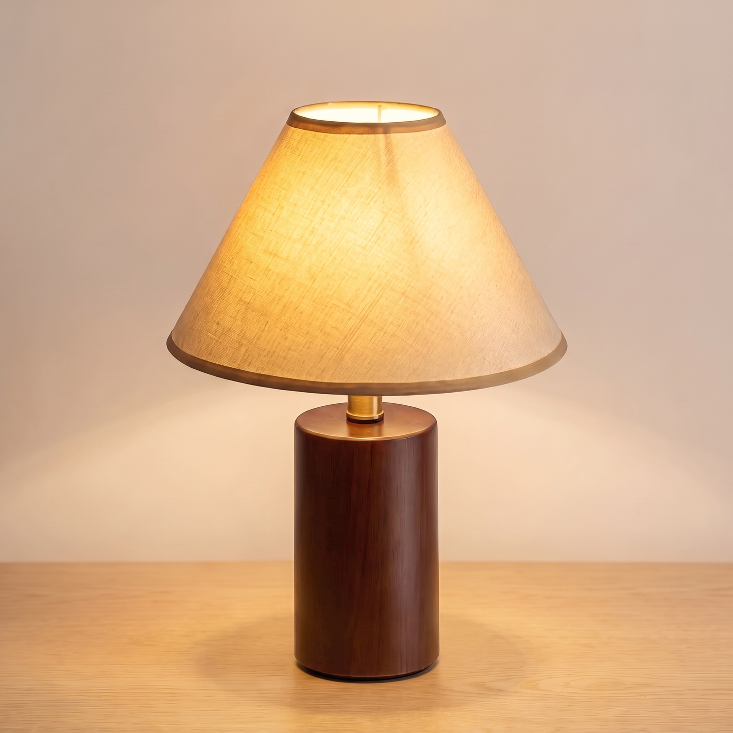 Martin Table Lamp switched on with a warm glow