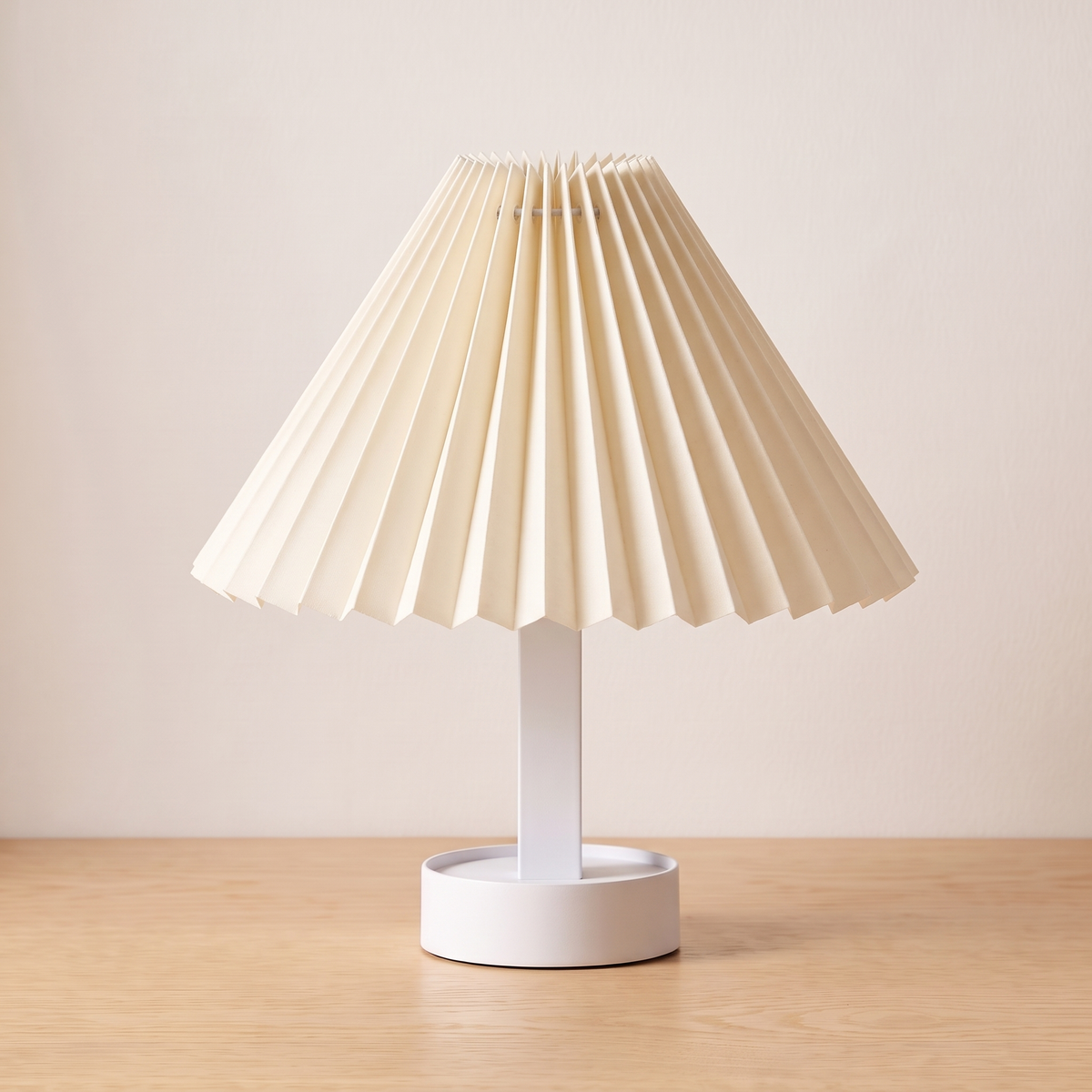Adjustable Dual-Shape Retro Table Lamp in yellow, opened into the lamp shape